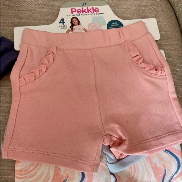 Toddler girl 3T Pekkle set of 4 short sleeve tops and 4 3T shorts. - Picture 5 of 7